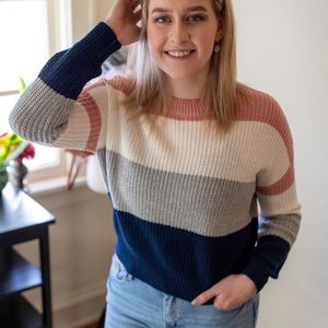 Three Toned Knit Sweater
